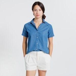 Everlane Short Sleeve Denim Shirt